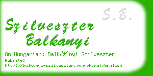 szilveszter balkanyi business card